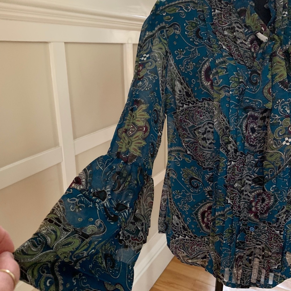 Blouse INC International Concepts 3 pc Sz 8 Blue